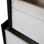 Bellaterra Home 400700-37R-DG-WMRR Terni 37" vanity, Dark Gray, White Carrara marble top, open drawer close-up