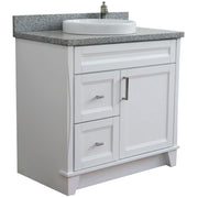 Bellaterra Home 400700-37R-WH-GYRDC Terni 37" vanity, White, gray granite top, angled view on a white background