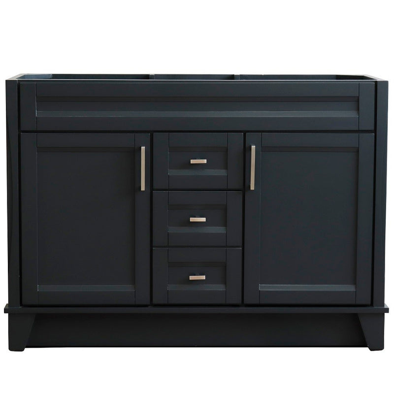 Bellaterra Home 400700-48D-DG Terni 48" vanity cabinet, Dark Gray, front view on a white background
