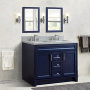 Bellaterra Home 400700-49D-BU-GYR Terni 49" vanity, Blue, gray granite top, installed in a bathroom