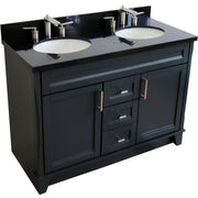 Bellaterra Home 400700-49D-DG-BGO Terni 49" vanity, Dark Gray, Black Galaxy granite top, angle