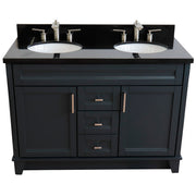Bellaterra Home 400700-49D-DG-BGO Terni 49" vanity, Dark Gray, Black Galaxy granite top, elevated front