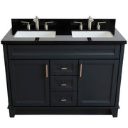 Bellaterra Home 400700-49D-DG-BGR Terni 49" vanity, Dark Gray, Black Galaxy granite top, elevated front