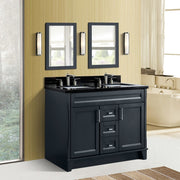 Bellaterra Home 400700-49D-DG-BGR Terni 49" vanity, Dark Gray, Black Galaxy granite top, installed in a bathroom