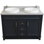 Bellaterra Home 400700-49D-DG-GYRD Terni 49" vanity, Dark Gray, gray granite top, elevated front