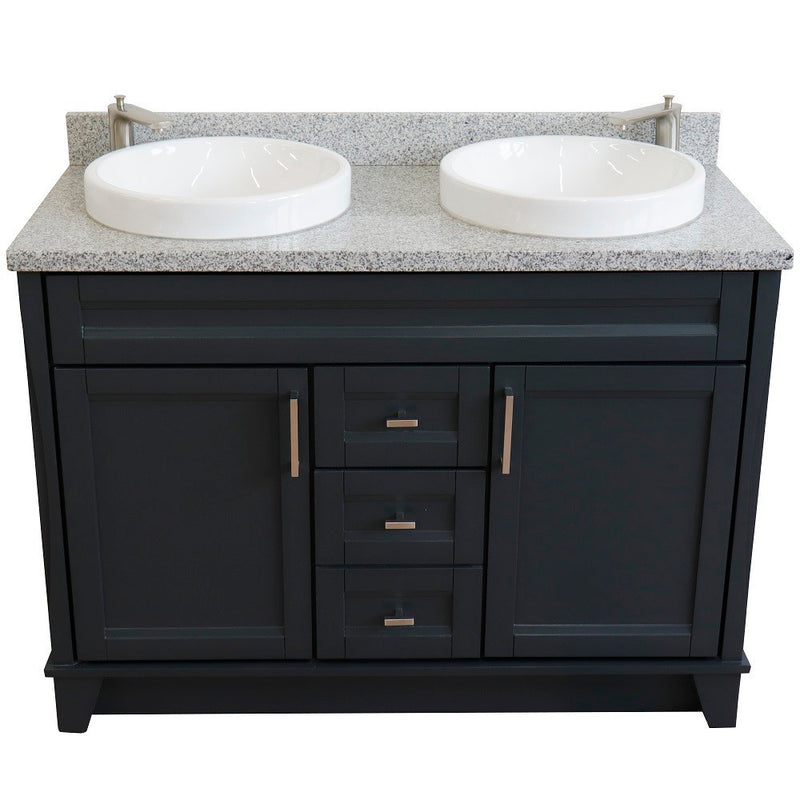 Bellaterra Home 400700-49D-DG-GYRD Terni 49" vanity, Dark Gray, gray granite top, elevated front