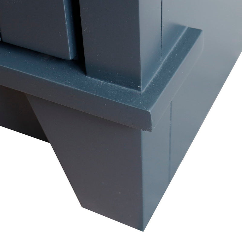 Bellaterra Home 400700-49D-DG-GYRD Terni 49" vanity, Dark Gray, gray granite top, leg and base close-up