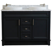 Bellaterra Home 400700-49D-DG-WMRD Terni 49" vanity, Dark Gray, White Carrara marble top, front view on a white background