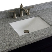 Bellaterra Home 400700-49S-BU-GYR Terni 49" vanity, Blue, gray granite top, countertop and sink close-up