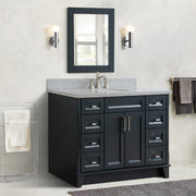 Bellaterra Home 400700-49S-DG-GYO Terni 49" vanity, Dark Gray, gray granite top, installed in a bathroom