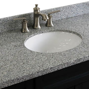 Bellaterra Home 400700-49S-DG-GYO Terni 49" vanity, Dark Gray, gray granite top, countertop and sink close-up