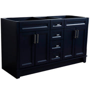 Bellaterra Home 400700-60D-BU Terni 60" vanity cabinet, Blue, angled view with doors closed