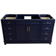 Bellaterra Home 400700-60S-BU Terni 60" vanity cabinet, Blue, cabinet interior close-up