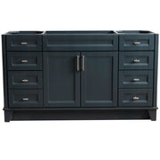 Bellaterra Home 400700-60S-DG Terni 60" vanity cabinet, Dark Gray, front view on a white background