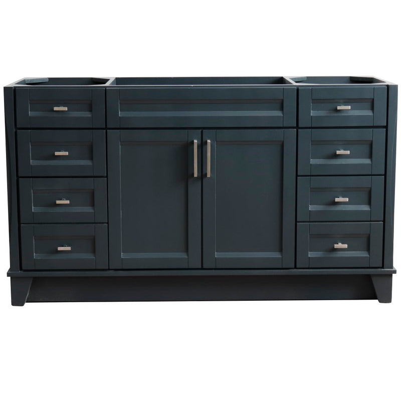 Bellaterra Home 400700-60S-DG Terni 60" vanity cabinet, Dark Gray, front view on a white background