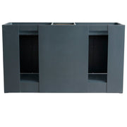 Bellaterra Home 400700-61D-DG-BGO Terni 61" vanity, Dark Gray, Black Galaxy granite top, cabinet interior close-up