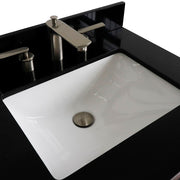 Bellaterra Home 400700-61D-DG-BGR Terni 61" vanity, Dark Gray, Black Galaxy granite top, countertop and sink close-up