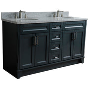 Bellaterra Home 400700-61D-DG-GYO Terni 61" vanity, Dark Gray, gray granite top, angled view on a white background