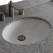 Bellaterra Home 400700-61D-DG-GYO Terni 61" vanity, Dark Gray, gray granite top, countertop and sink close-up