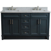 Bellaterra Home 400700-61D-DG-GYR Terni 61" vanity, Dark Gray, gray granite top, front view on a white background
