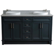 Bellaterra Home 400700-61D-DG-GYRD Terni 61" vanity, Dark Gray, gray granite top, front view on a white background