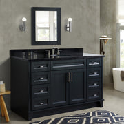 Bellaterra Home 400700-61S-DG-BGO Terni 61" vanity, Dark Gray, Black Galaxy granite top, installed in a bathroom