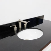 Bellaterra Home 400700-61S-WH-BGO Terni 61" vanity, White, Black Galaxy granite top, countertop and sink close-up