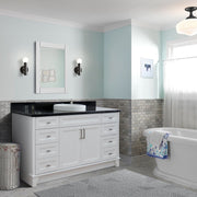 Bellaterra Home 400700-61S-WH-BGRD Terni 61" vanity, White, Black Galaxy granite top, installed in a bathroom