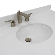Bellaterra Home 400700-61S-WH-WEO Terni 61" vanity, White, white engineered stone top, countertop and sink close-up