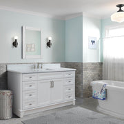 Bellaterra Home 400700-61S-WH-WER Terni 61" vanity, White, white engineered stone top, installed in a bathroom