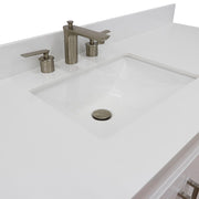 Bellaterra Home 400700-61S-WH-WER Terni 61" vanity, White, white engineered stone top, countertop and sink close-up