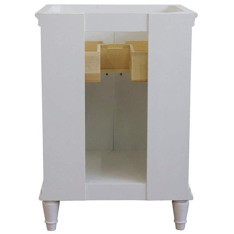 Bellaterra Home 400800-25-WH-WMRD Forli 25" vanity, White, White Carrara marble top, cabinet without top