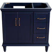 Bellaterra Home 400800-36L-BU Forli 36" vanity cabinet, Blue, high angle front