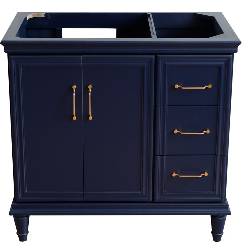 Bellaterra Home 400800-36L-BU Forli 36" vanity cabinet, Blue, high angle front