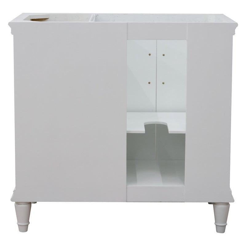 Bellaterra Home 400800-36L-WH Forli 36" vanity cabinet, White, back view