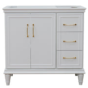 Bellaterra Home 400800-36L-WH Forli 36" vanity cabinet, White, front view on a white background