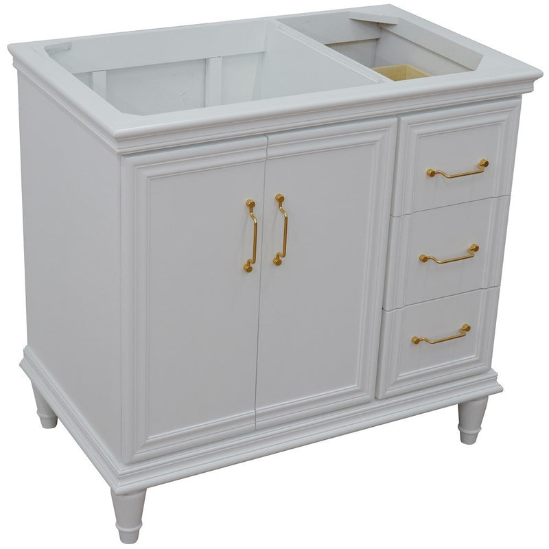 Bellaterra Home 400800-36L-WH Forli 36" vanity cabinet, White, high angle