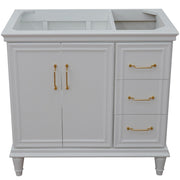 Bellaterra Home 400800-36L-WH Forli 36" vanity cabinet, White, high angle front
