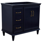 Bellaterra Home 400800-36R-BU Forli 36" vanity cabinet, Blue, angled view on a white background