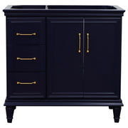Bellaterra Home 400800-36R-BU Forli 36" vanity cabinet, Blue, front view on a white background