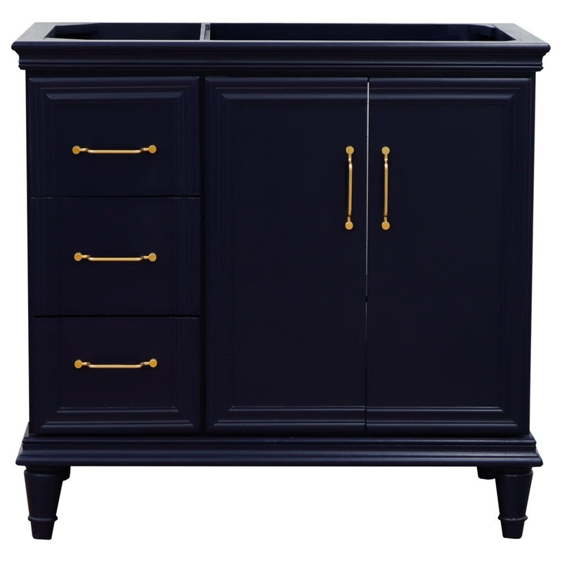 Bellaterra Home 400800-36R-BU Forli 36" vanity cabinet, Blue, front view on a white background