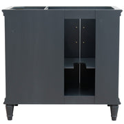Bellaterra Home 400800-37L-DG-WMOL Forli 37" vanity, Dark Gray, White Carrara marble top, cabinet without top