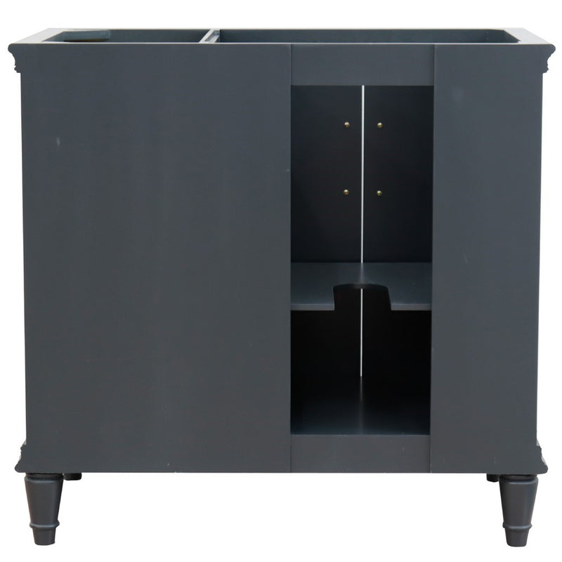 Bellaterra Home 400800-37L-DG-WMRDL Forli 37" vanity, Dark Gray, White Carrara marble top, cabinet without top