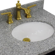 Bellaterra Home 400800-37R-BU-GYOR Forli 37" vanity, Blue, gray granite top, countertop and sink close-up