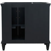 Bellaterra Home 400800-37R-DG-GYRDR Forli 37" vanity, Dark Gray, gray granite top, cabinet without top