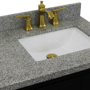 Bellaterra Home 400800-37R-DG-GYRR Forli 37" vanity, Dark Gray, gray granite top, countertop and sink close-up