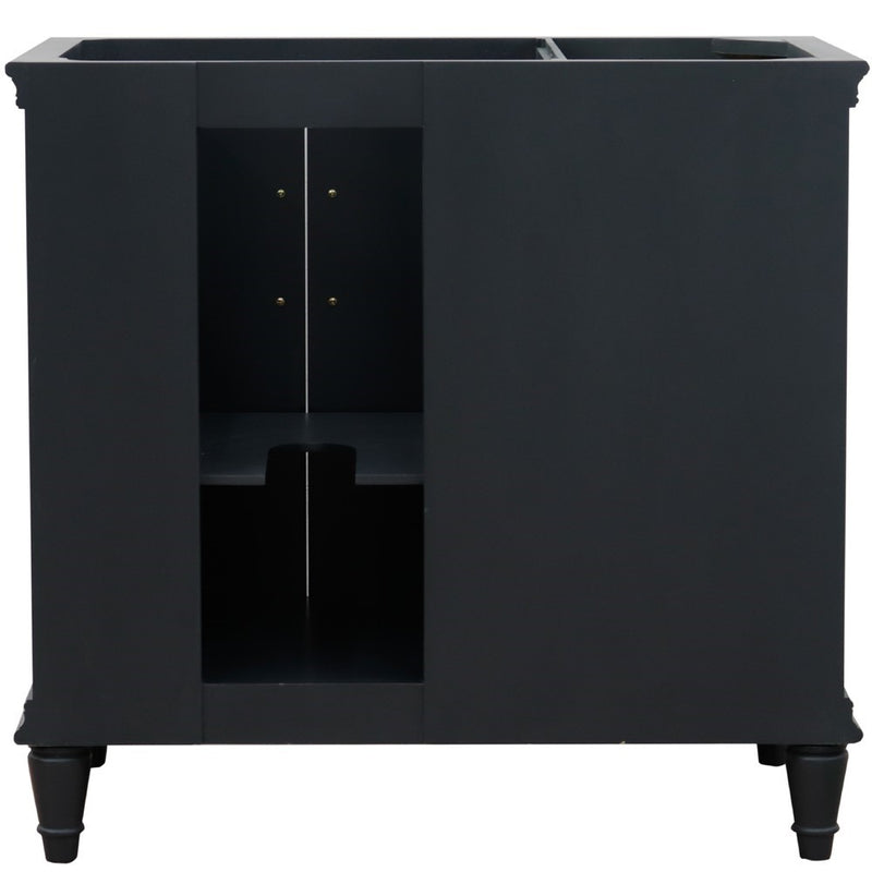 Bellaterra Home 400800-37R-DG-WERDR Forli 37" vanity, Dark Gray, white engineered stone top, cabinet without top