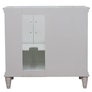 Bellaterra Home 400800-37R-WH-GYRDR Forli 37" vanity, White, gray granite top, cabinet without top