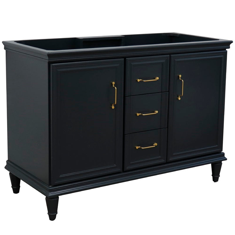 Bellaterra Home 400800-48D-DG Forli 48" vanity cabinet, Dark Gray, angled view on a white background