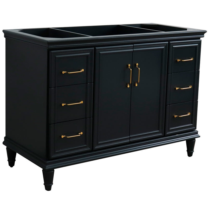 Bellaterra Home 400800-48S-DG Forli 48" vanity cabinet, Dark Gray, angled view on a white background